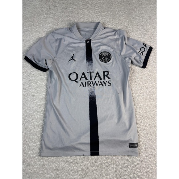 Paris Saint-Germain Jersey Mens Small Gray Soccer Neymar 10 Nike Jordan PSG